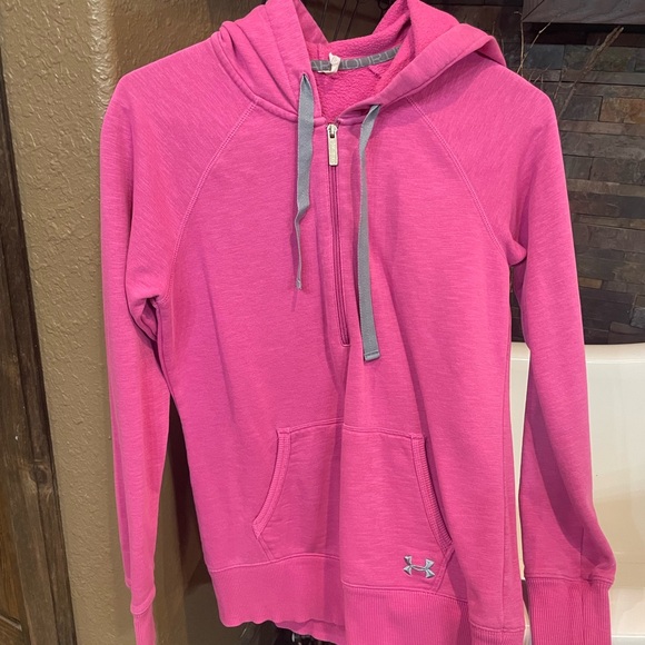 Under Armour Fuchsia Hoodie with Gray Accents - Picture 1 of 9
